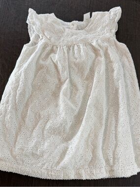 Nordstrom Baby White Eyelet Baby Shirt Dress Sz 18 M
